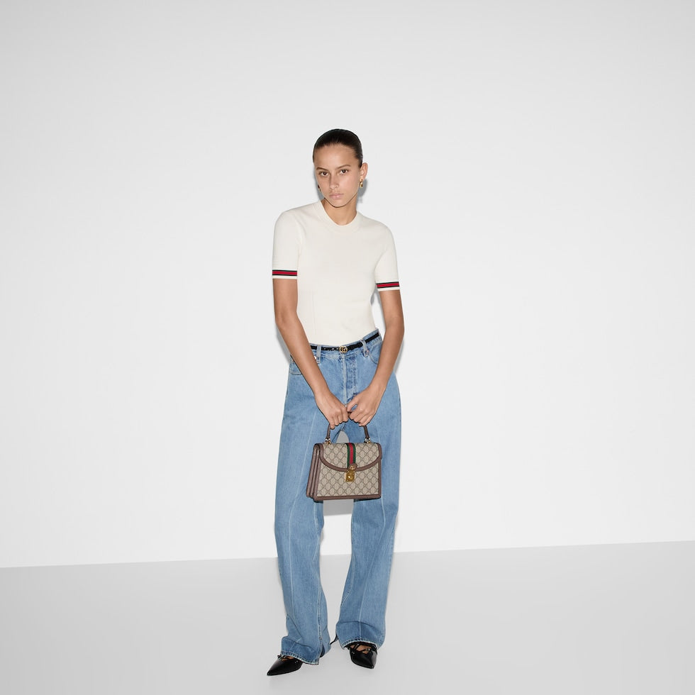 SAC OPHIDIA MINI À POIGNÉE SUPÉRIEURE AVEC TOILE