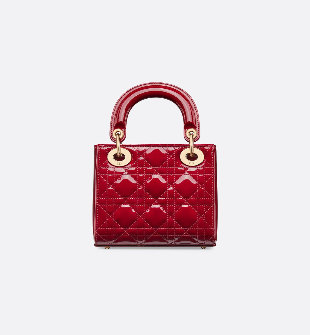 Sac Lady Dior Mini verni rouge cerise