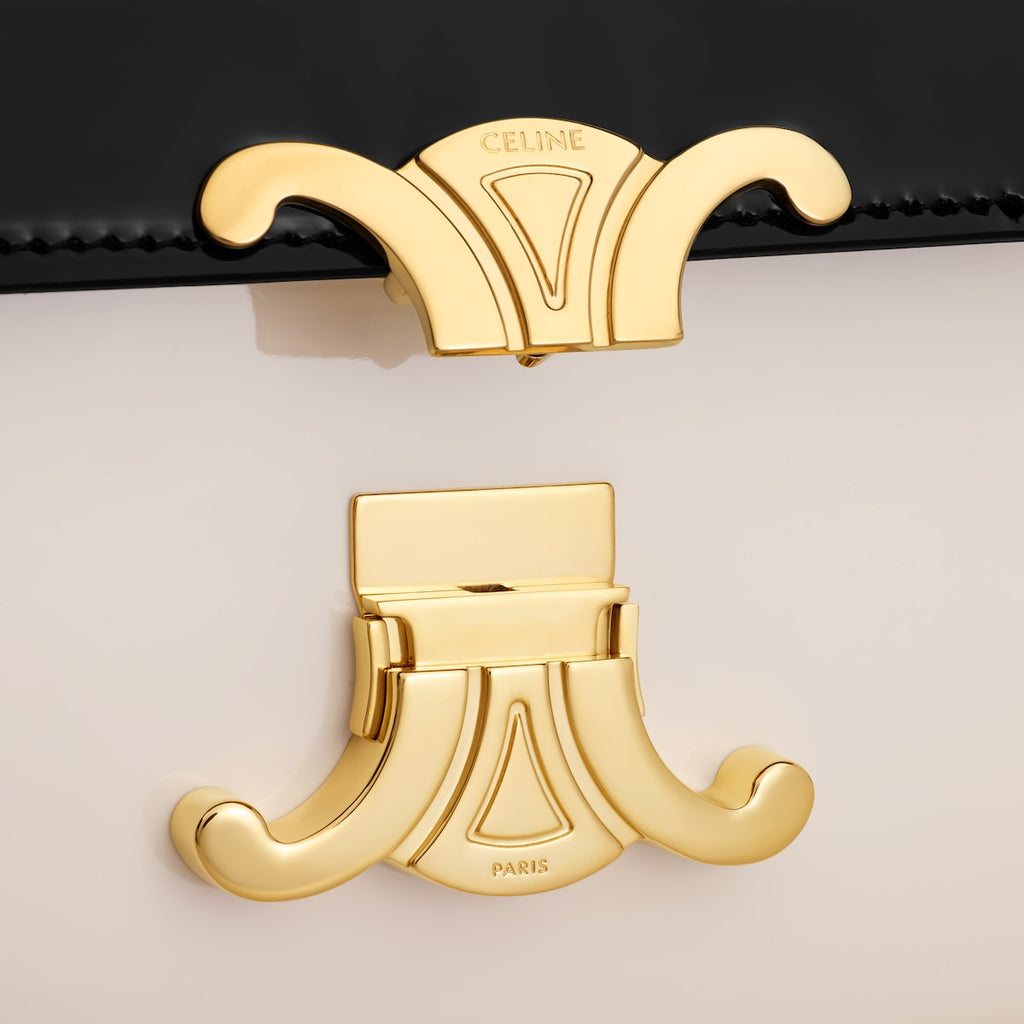 SAC TEEN GARANCE EN VEAU VERNI BICOLORE EN NOIR / BLANC