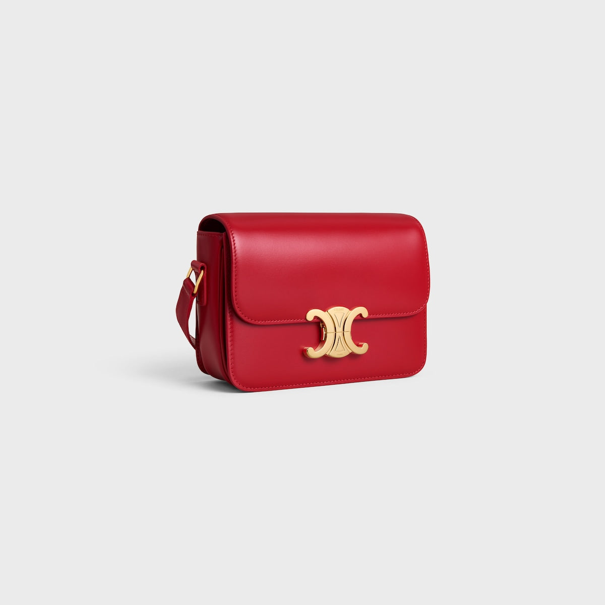 SAC TRIOMPHE TEEN EN VEAU BRILLANT EN ROUGE