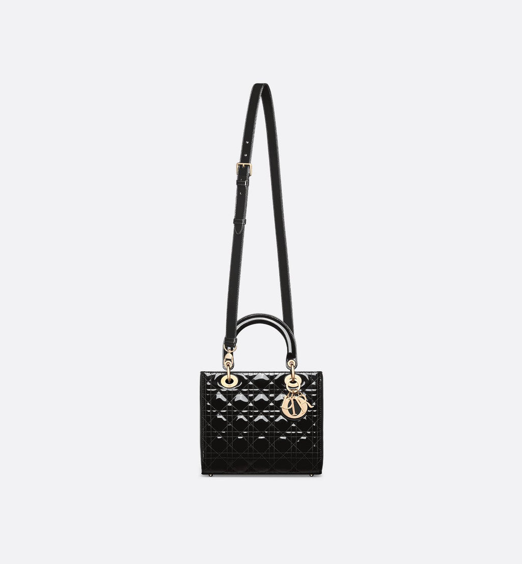 Sac Lady Dior Medium verni noir