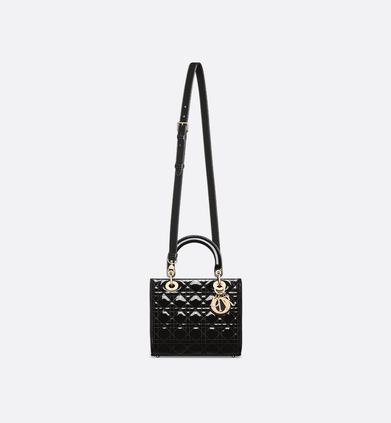 Sac Lady Dior Medium verni noir