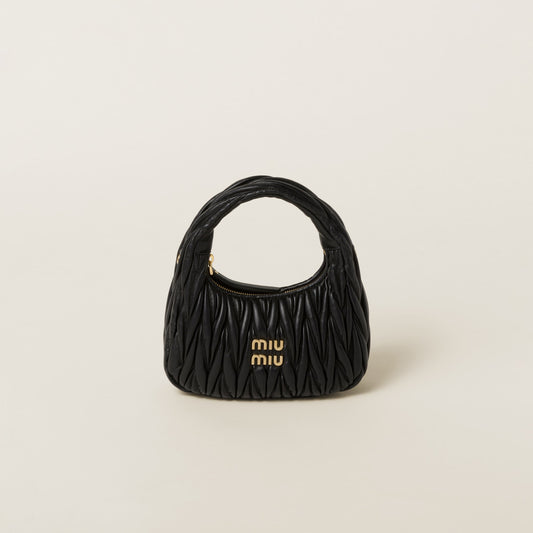 Sac hobo Wander nappa matelassé en noir