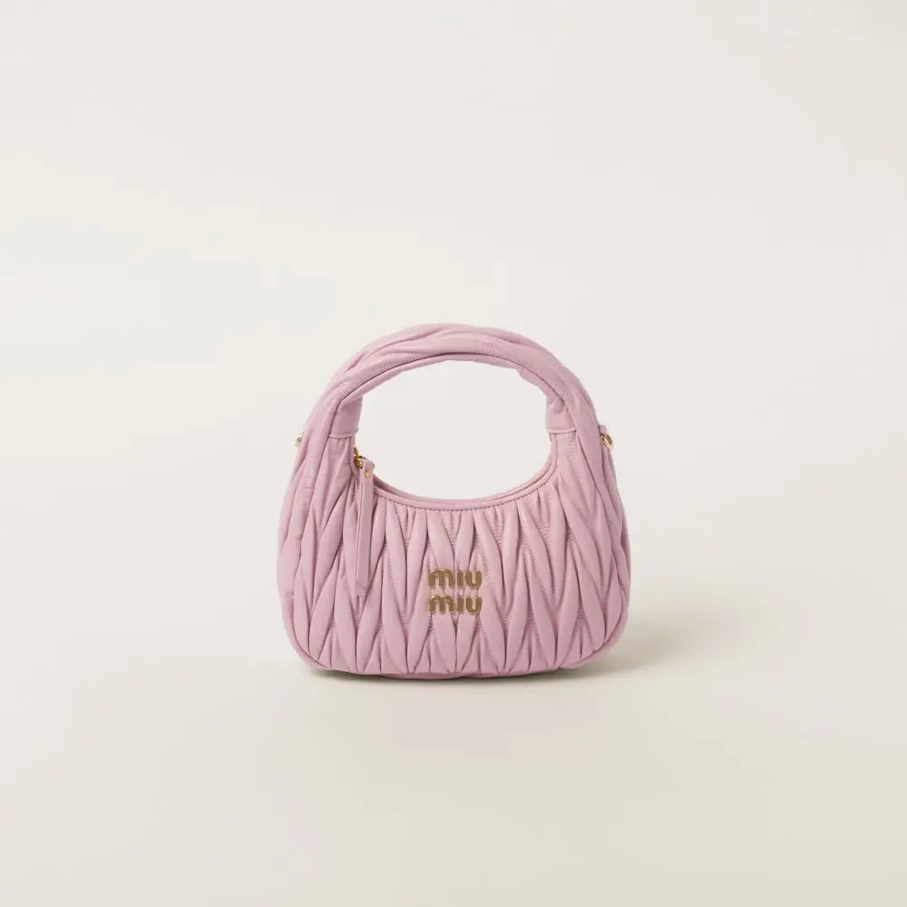 Sac hobo Wander nappa matelassé en rose