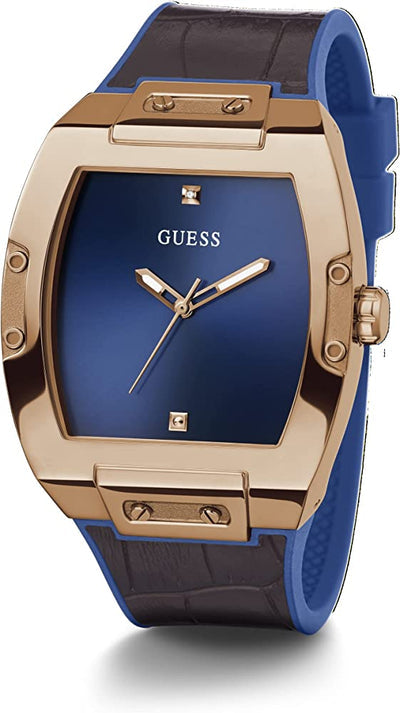 MONTRE HOMME PHOENIX CADRAN BLEU BRACELET CUIR GW0386G2