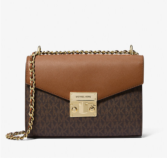 Sac Mk à bandoulière avec logo de taille moyenne