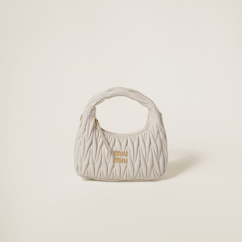 Sac hobo Wander nappa matelassé en blanc