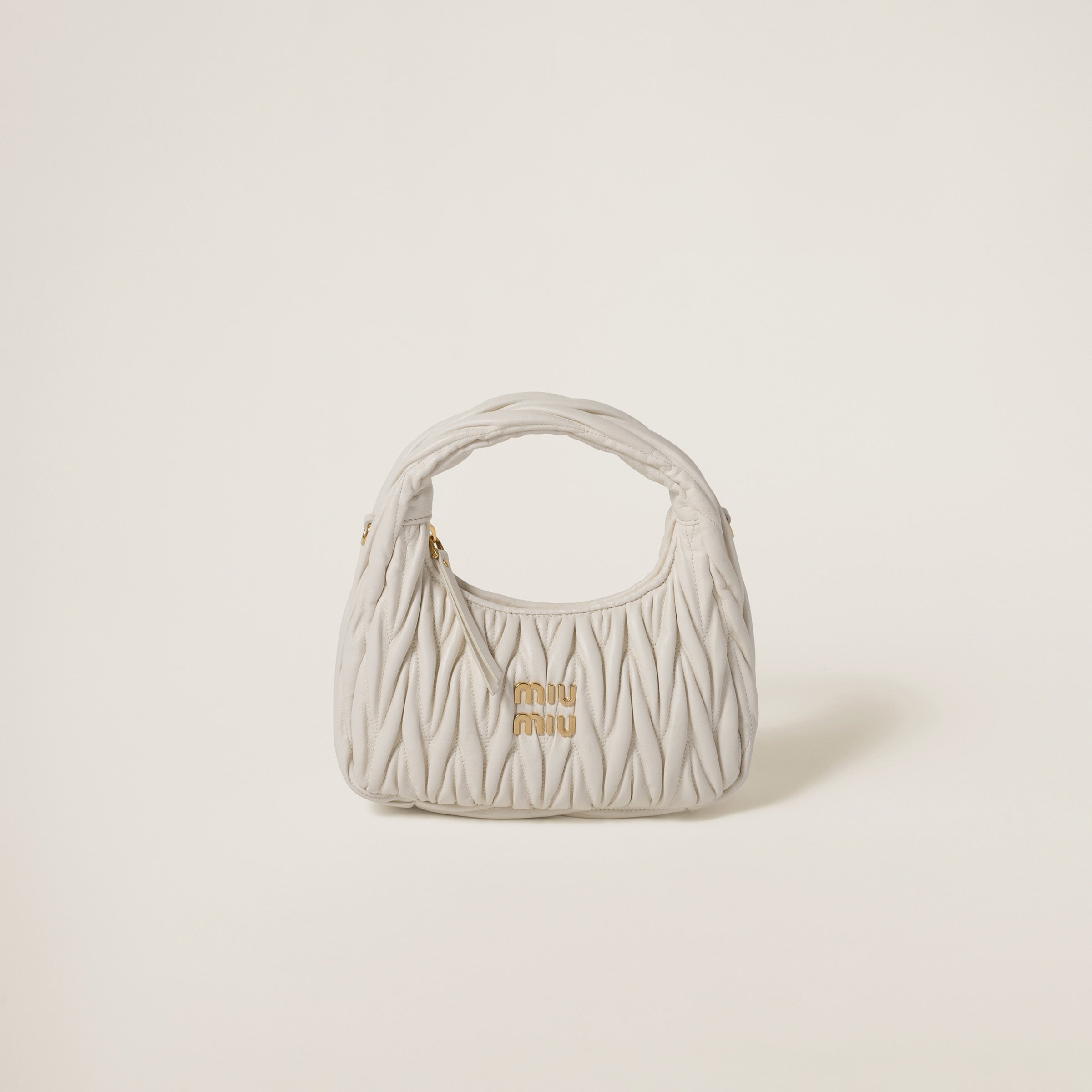 Sac hobo Wander nappa matelassé en blanc