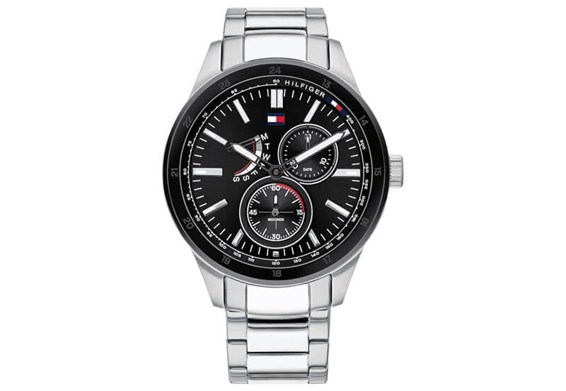 Montre Tommy Hilfiger Austin avec cadran noir et bracelet en acier argenté pour homme - 1791639