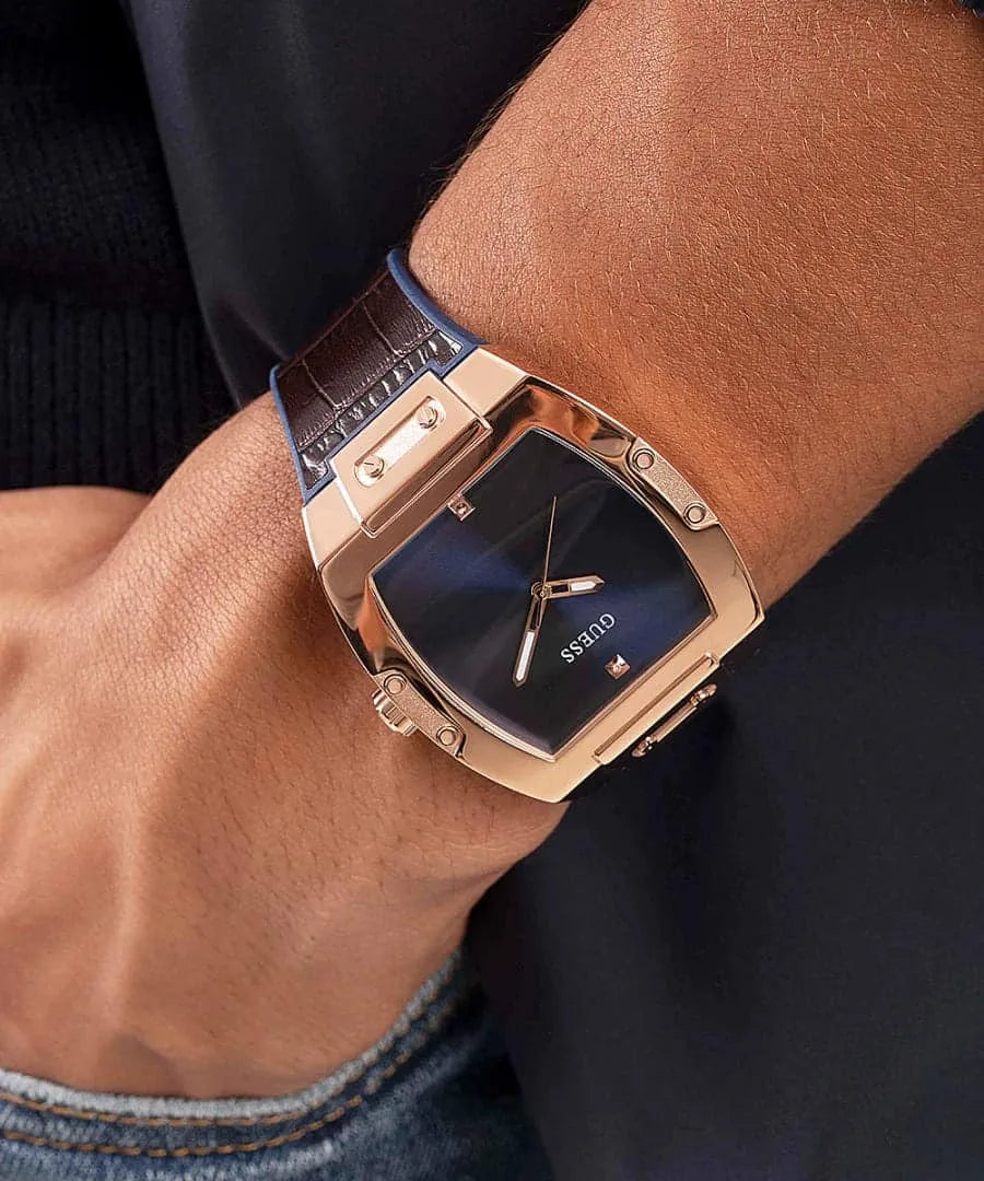 MONTRE HOMME PHOENIX CADRAN BLEU BRACELET CUIR GW0386G2