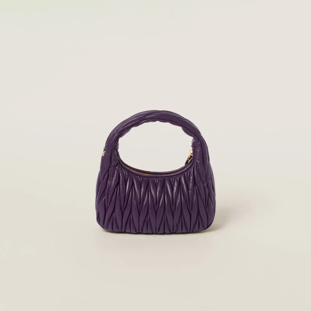 Sac hobo Wander nappa matelassé en violet