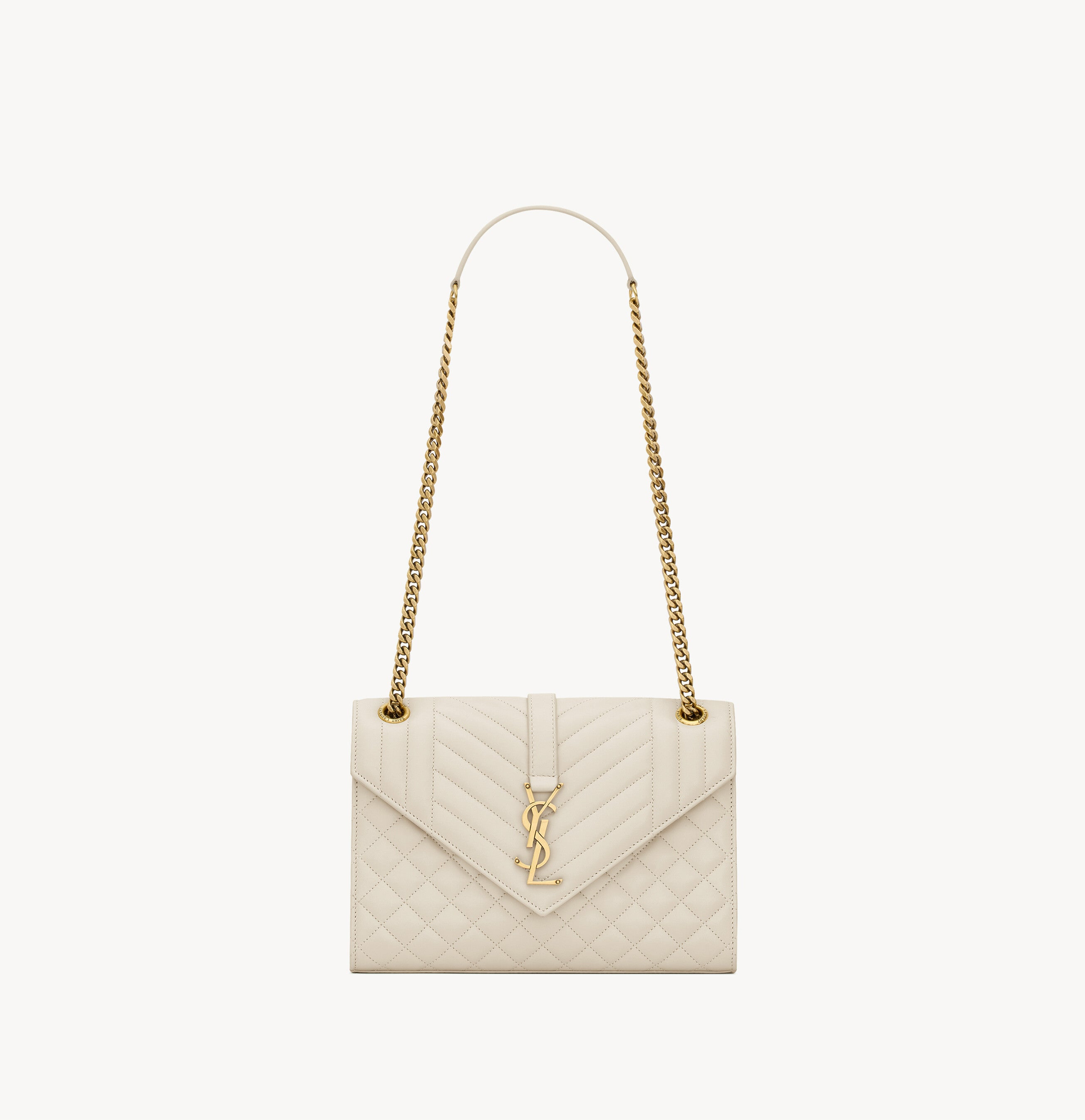 SAC YSL ENVELOPE MEDIUM EN D’AGNEAU MATELASSÉ
BLANC VINTAGE