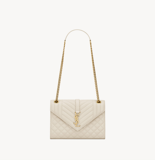 SAC YSL ENVELOPE MEDIUM EN D’AGNEAU MATELASSÉ
BLANC VINTAGE