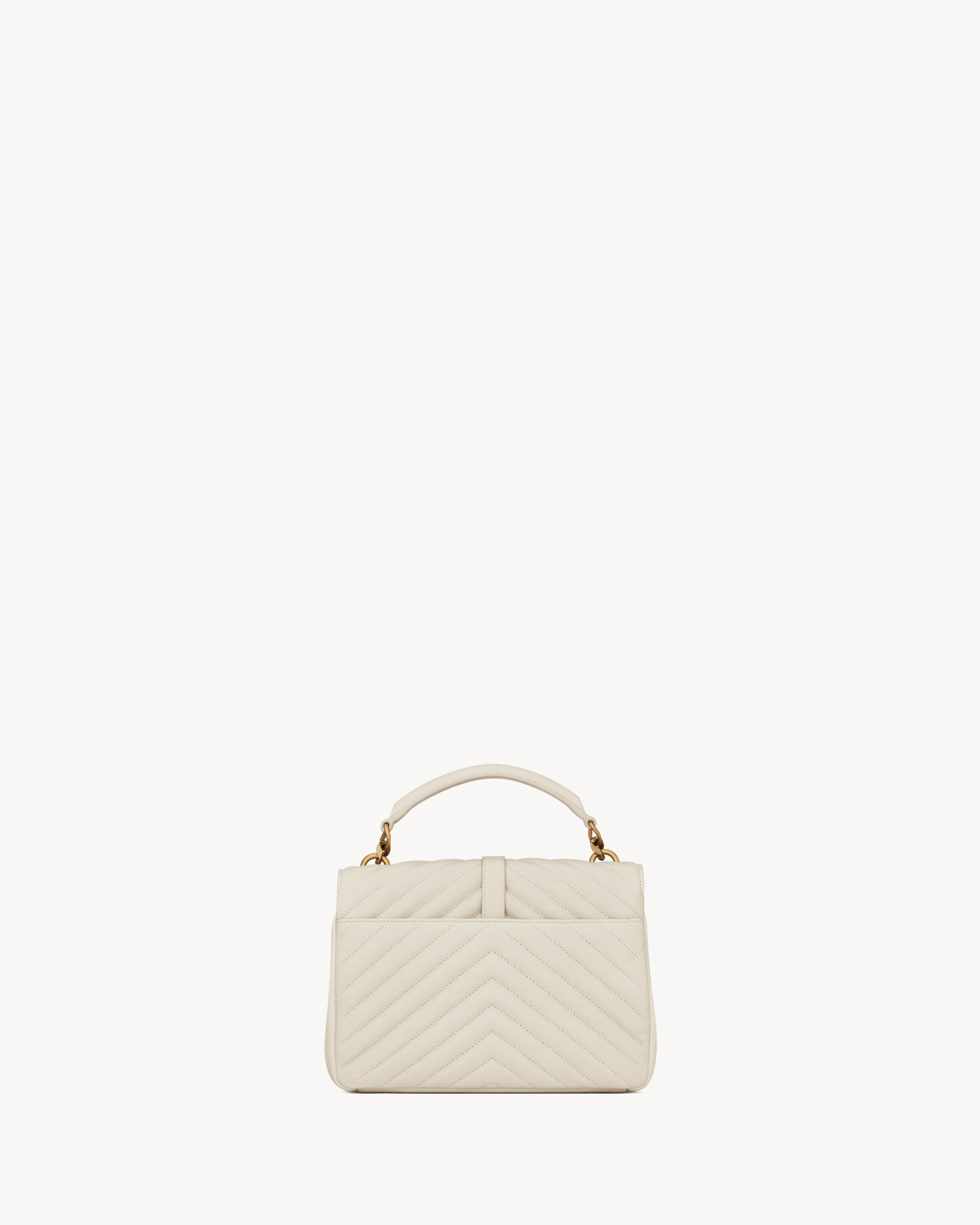 SAC YSL COLLÈGE MEDIUM EN SEMI CUIR MATELASSÉ
BLANC CASSÉ