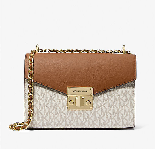 Sac Mk à bandoulière avec logo de taille moyenne